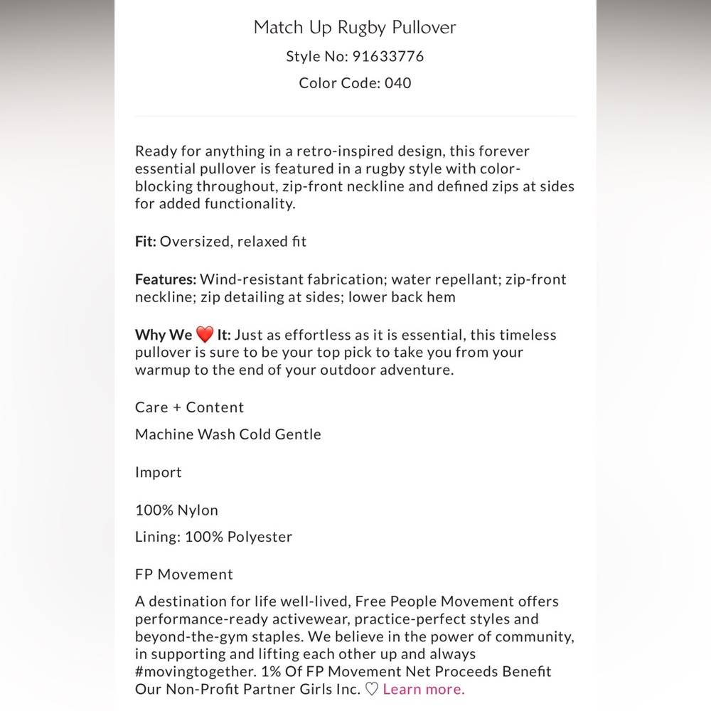 NWT Free People Match Up rugby Pullover - Picture 2 of 11